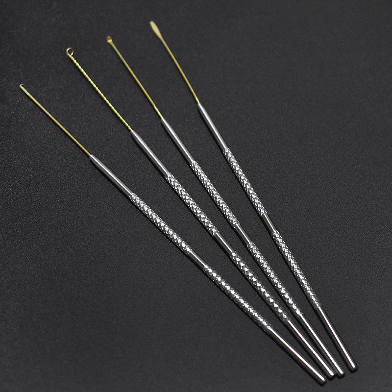 Ear picking tool stainless steel handle copper head ear spoon ear hook ear hook ear shovel ear loop tool set pluck ear clean