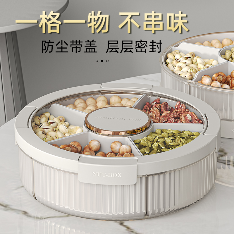 Fruit Pan Home Living Room Tea Table Dry Fruit Pan Candy Box Mesh Red Burst snacks Placed Disc compartment Sealed Containing Box-Taobao