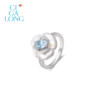 CIGALONG ice blue camellia ring