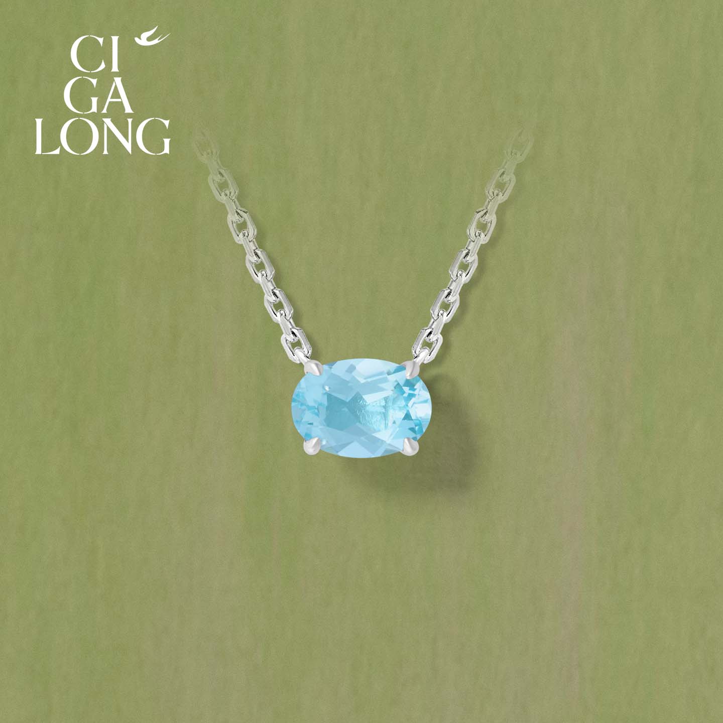 New product purchase coupons CIGALONG Long Zijia Shuangfeiyan Topaz Necklace Citrine Ring Jewelry