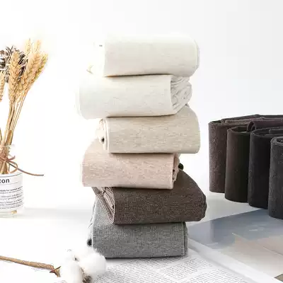 Autumn and winter vertical stripes gray Japanese spring autumn cotton thin velvet pants socks and velvet stockings women oats White