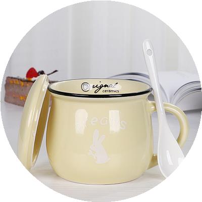 Ceramic coffee cup small single home children only lovely creative web celebrity with cover, move trend and heavily breakfast