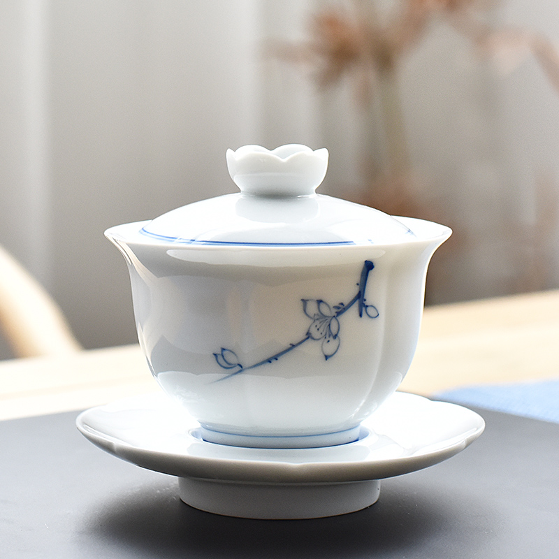 Japanese hand - made tureen home three cups to bowl of kung fu tea set ceramic tea bowl of restoring ancient ways small bowl