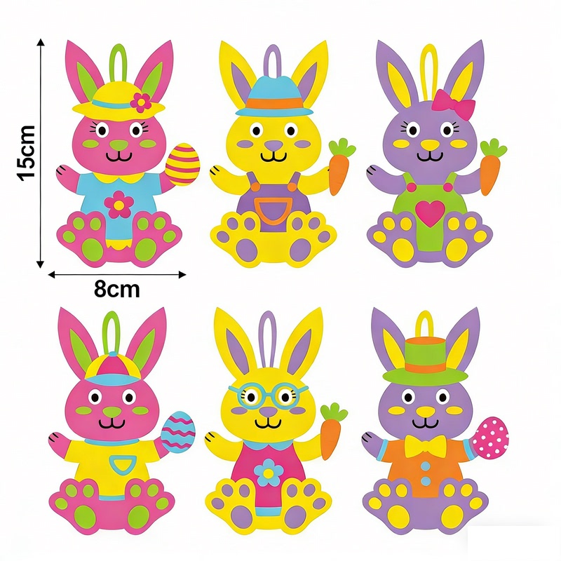 Easter Bunny DIY Craft Kit for Children - Adhesive Hanging Decoration Material Pack - Popular Educational Toy for Kindergarten