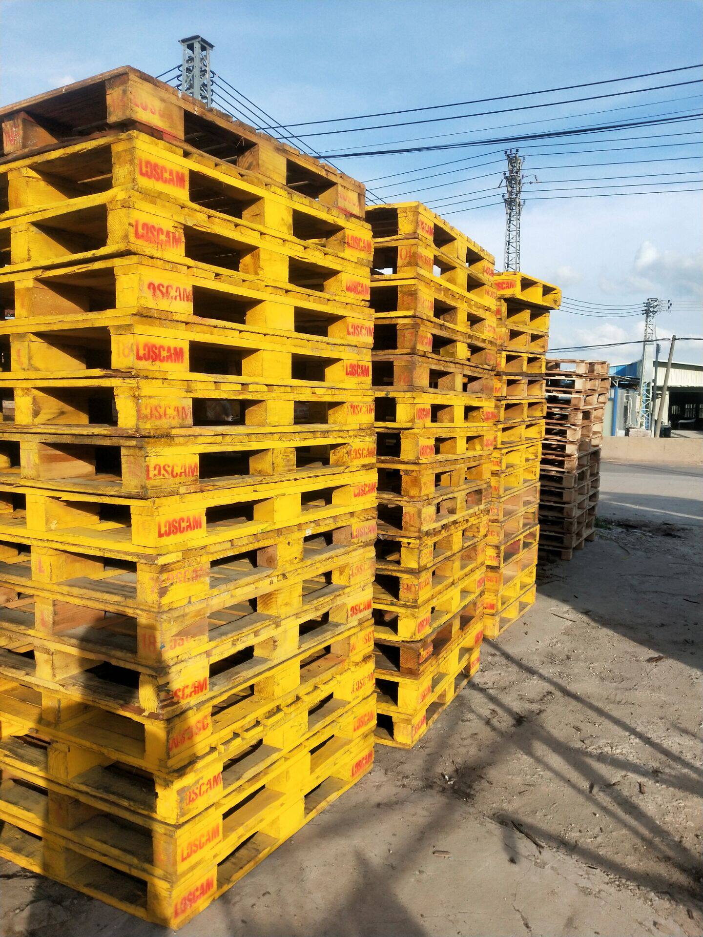 Деревянный поддон 二手实木黄色路凯卡板木托盘装饮料工厂专用loscam-蓝色路凯卡板
