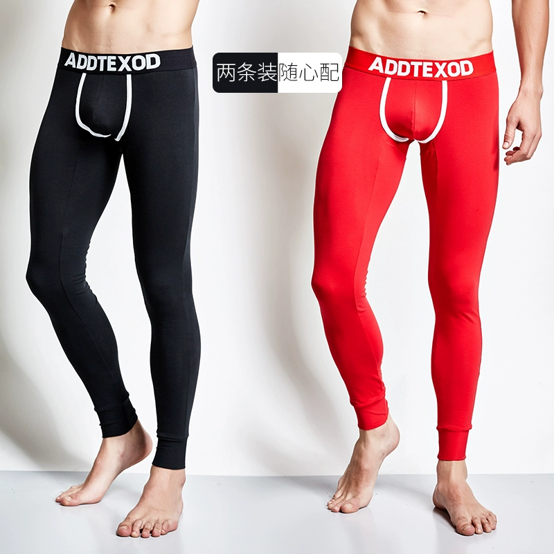 2 quần nam mùa thu và mùa đông quần ấm gói cotton thoải mái gợi cảm quần nam ấm mùa thu quần legging thủy triều