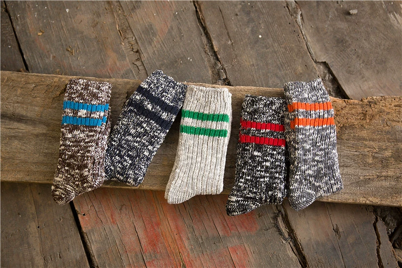 6 đôi tất cotton nam cotton cotton đại học Nhật Bản gió hai thanh dày tất dày