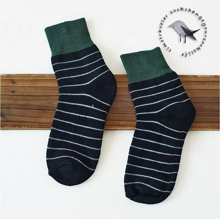 6 đôi tất nam ấm cotton cotton Nhật Bản sọc dày khăn terry vớ thể thao vớ nam ấm