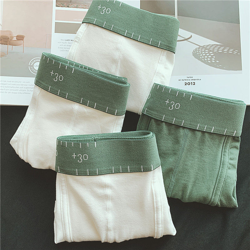 Men's underwear pure cotton Japanese color men's flat corner pants art youth rugged mesh comfortable and breathable four-corner shorts