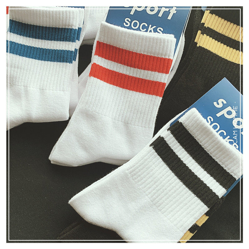 3 Double Loaded White Sports Socks Pure Cotton Breathable Male Midcylinder Socks Trend Boys couple socks Sports Basketball Sox