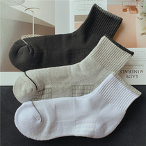 3 pairs of mens socks cotton towel bottom thick sweat absorption breathable odor black and white boat Socks short tube football sports socks