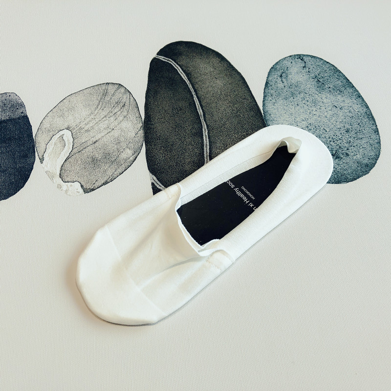 6 cặp mùa xuân và mùa hè của nam giới vớ thuyền cotton thoải mái vớ thở silicone nông miệng vớ nam vô hình vớ mỏng tất vintage