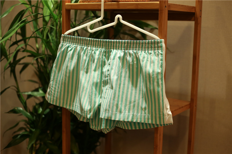 Quần lót nam thấp eo Mũi tên Quần thể thao sọc nhà Quần cotton Loose Boxer Boxer Boxer Tóm tắt quần lót cạp cao