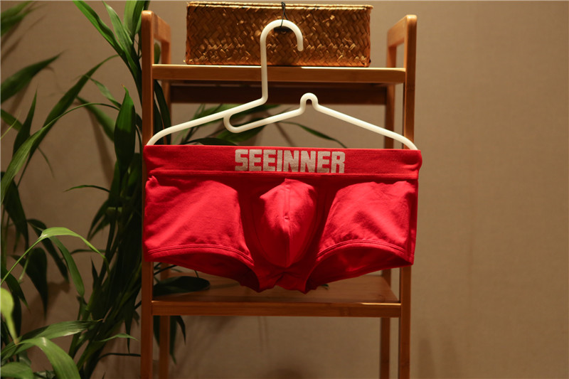 Quần short nam Boxer Cotton Boxer Thanh niên Eo thấp Quần lót gợi cảm Nam Màu rắn Quần nam Góc quần lót nam sexy