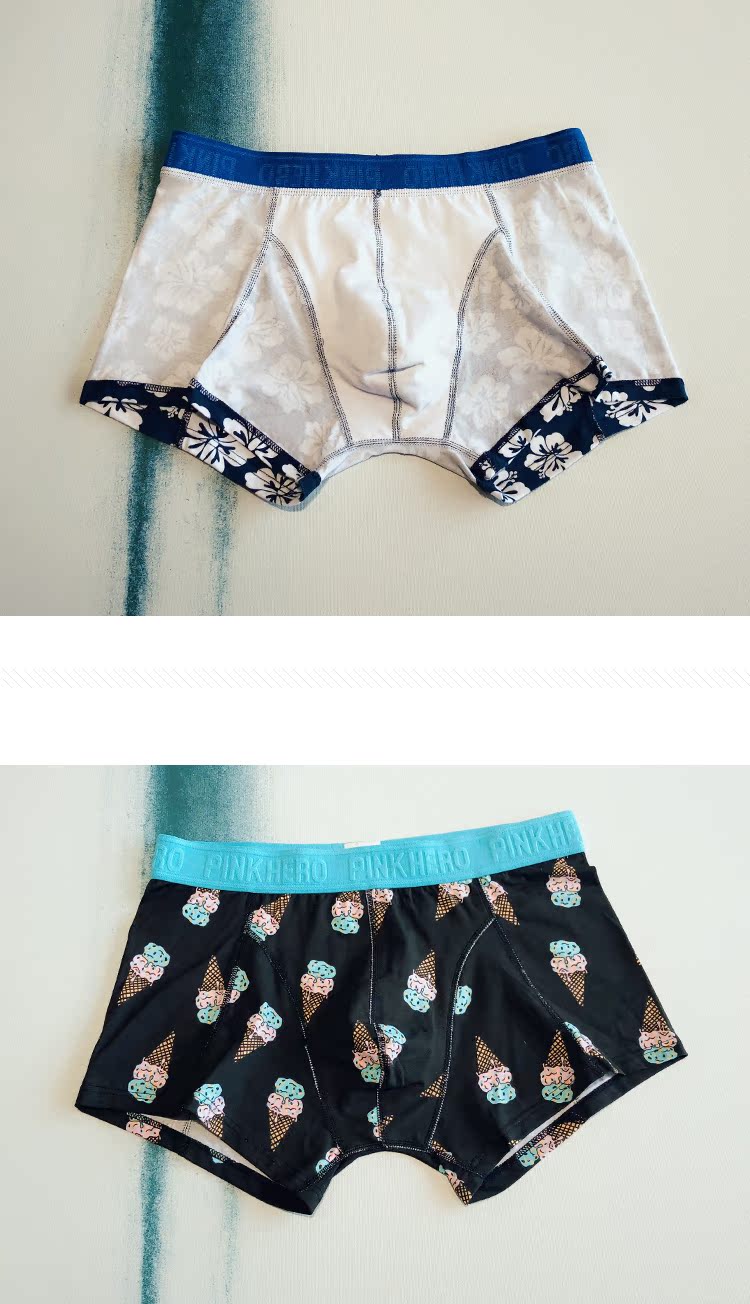 Quần lót nam cotton trẻ trung eo thấp gợi cảm cắt ba chiều nam boxer tóm tắt quần bốn góc shop đồ lót