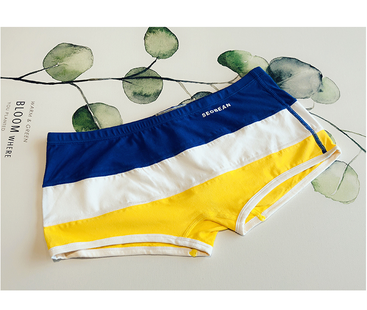 Gói đồ lót nam Cotton thủy triều nam sọc sọc quần lót gợi cảm Quần short cotton vuông Quần lót nam quần lót nam