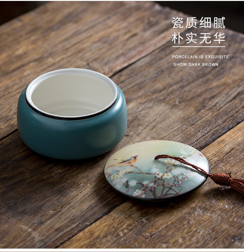 Zhuo imperial Chinese wind restoring ancient ways receives half jins of tea can save seal round a large household caddy fixings ceramics