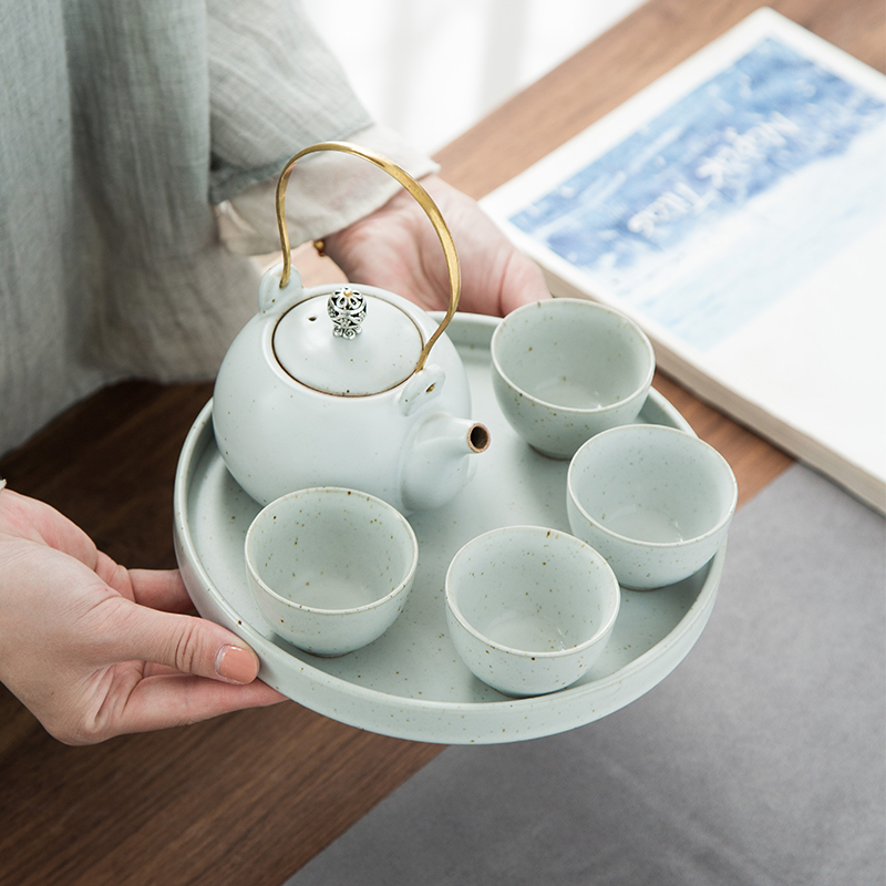 Zhuo royal creative kung fu tea sets ceramic tea cup teapot tea tray with tea office household contracted small set