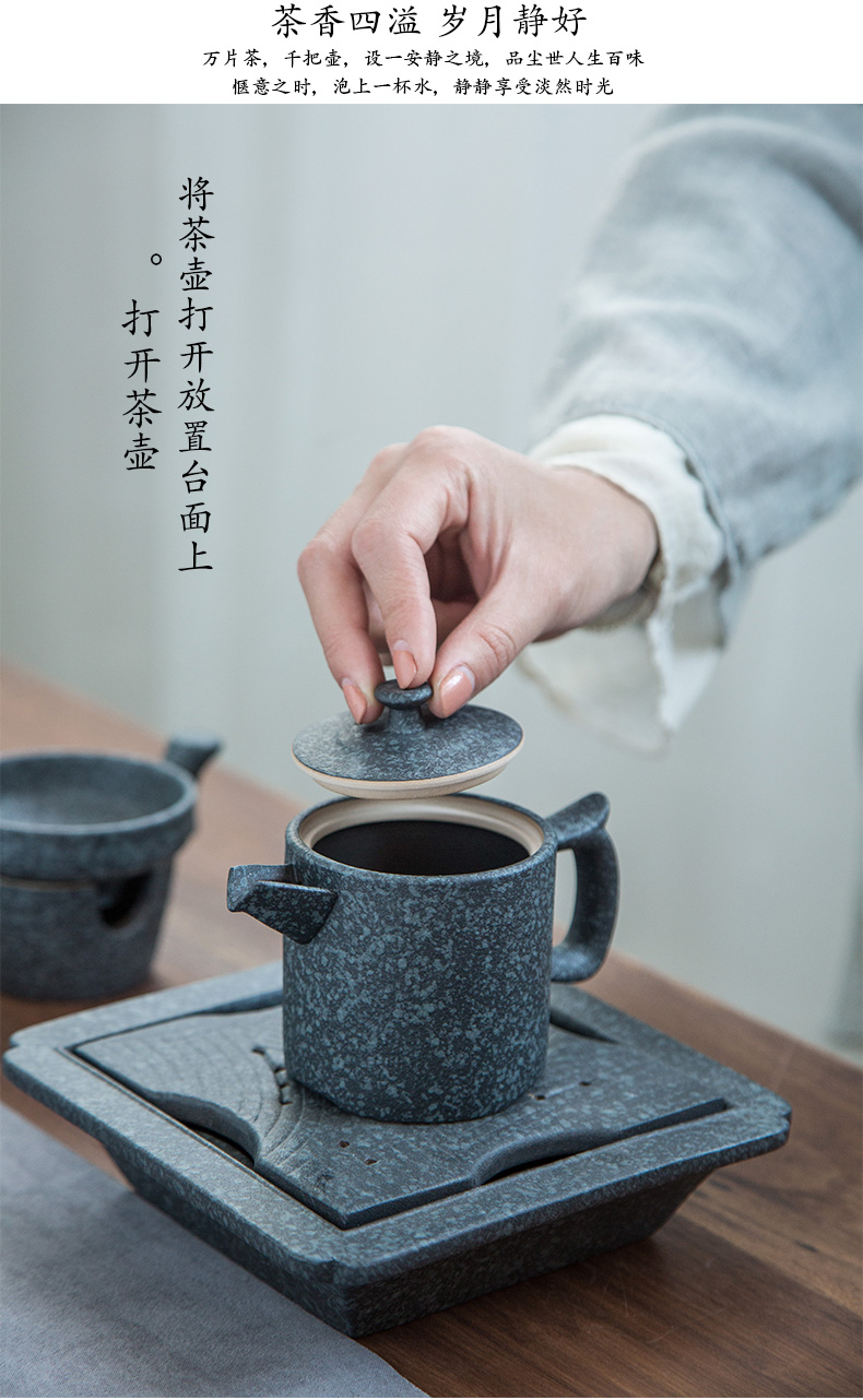 Zhuo royal creative ceramic kung fu tea set the teapot tea cups sea tea cup mat accessories office home sitting room