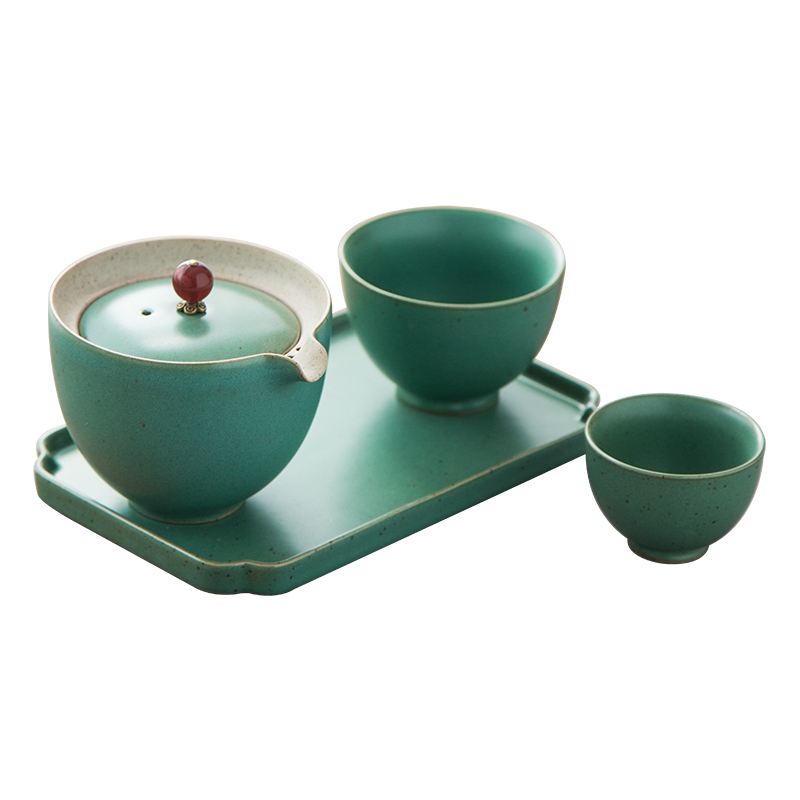 Zhuo royal porcelain kung fu tea set a pot of two cups of tea tray teapot teacup home office small set of simple portable
