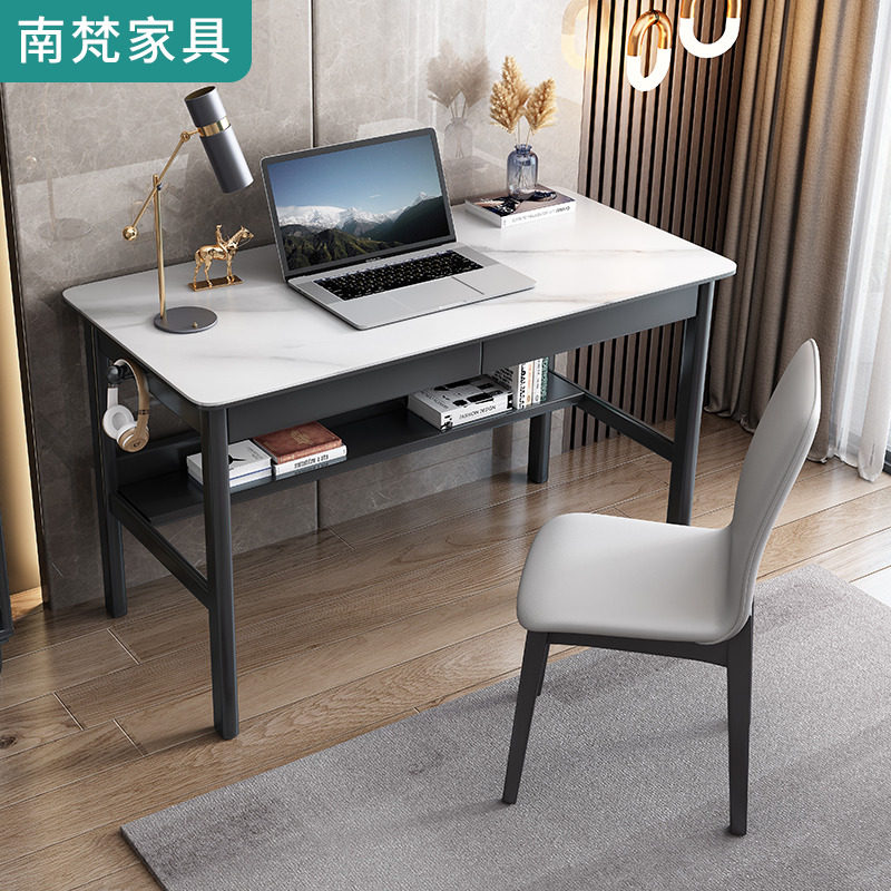 Simple modern slate desk bedroom home student solid wood desk small apartment desktop computer desk light luxury