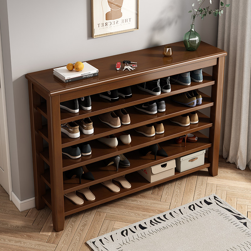 Solid wood multilayer shoe rack domestic door integrated containing shoe cabinet modern economy type entry into the family shoe holder-Taobao