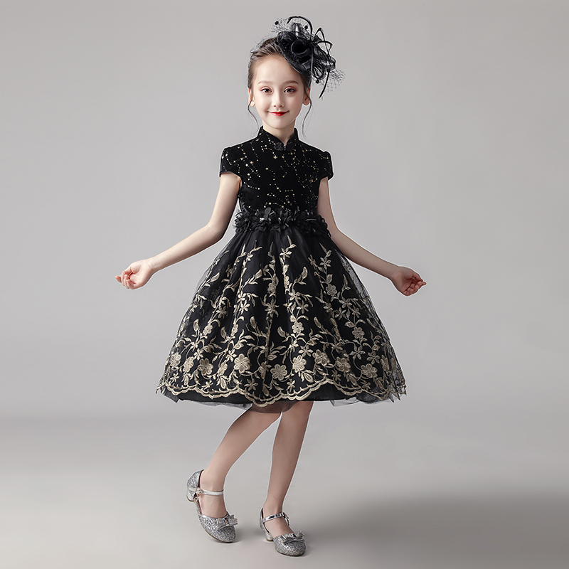 Children's dress skirt catwalk host piano costume birthday little girl princess dress girl evening dress Western style