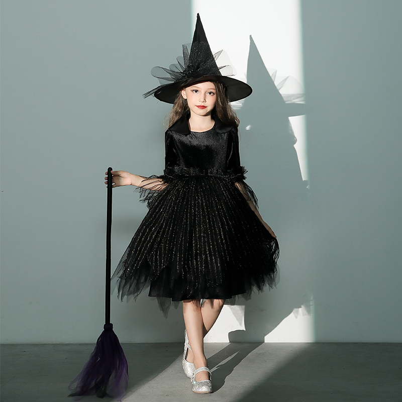 Halloween Kidsren's Costumes Girls Witch Dress Masquerade Costumes Witch Princess Dress Cosplay