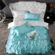 Summer băng lụa denim 1.8m tờ Được trang bị mát lụa tơ ba mảnh hè sinh viên bedspread 4 - Bộ đồ giường bốn mảnh