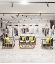 Clothing store small sofa shop with Nordic simple modern studio wrought iron table and chair combination reception negotiation sofa