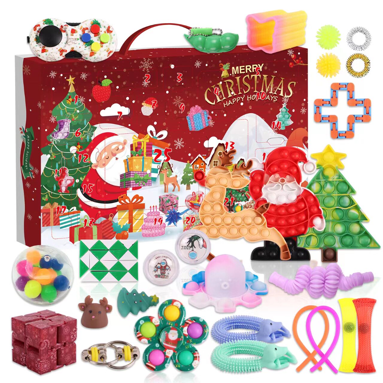 Christmas Blind Box Countdown Calendar Gift Box Children's Surprise Demolition Le Blind Bag Decompression Toy Boys and Girls 3-6 Gifts