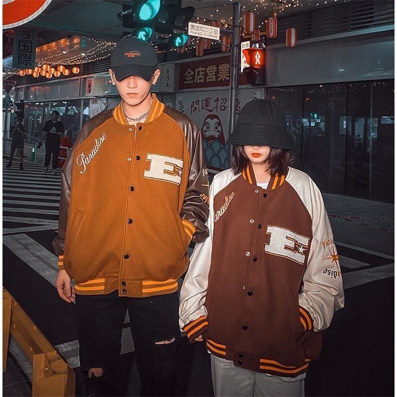 American classic high street spring men's retro stitching embroidered baseball uniform jacket men's hip-hop loose jacket men and women