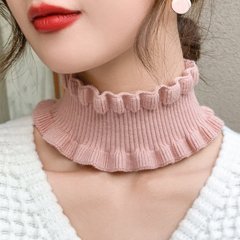 Agaric wool neck jacket female autumn winter false collar cover neck Neck Decorated Hair Thread Small neck