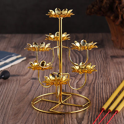 Pray for the blessing of the butter lamp Home Changming lamp Seven Star Supplies Oil lamps 108 Lotus for the lamp frame Changming candle for Terri-Taobao
