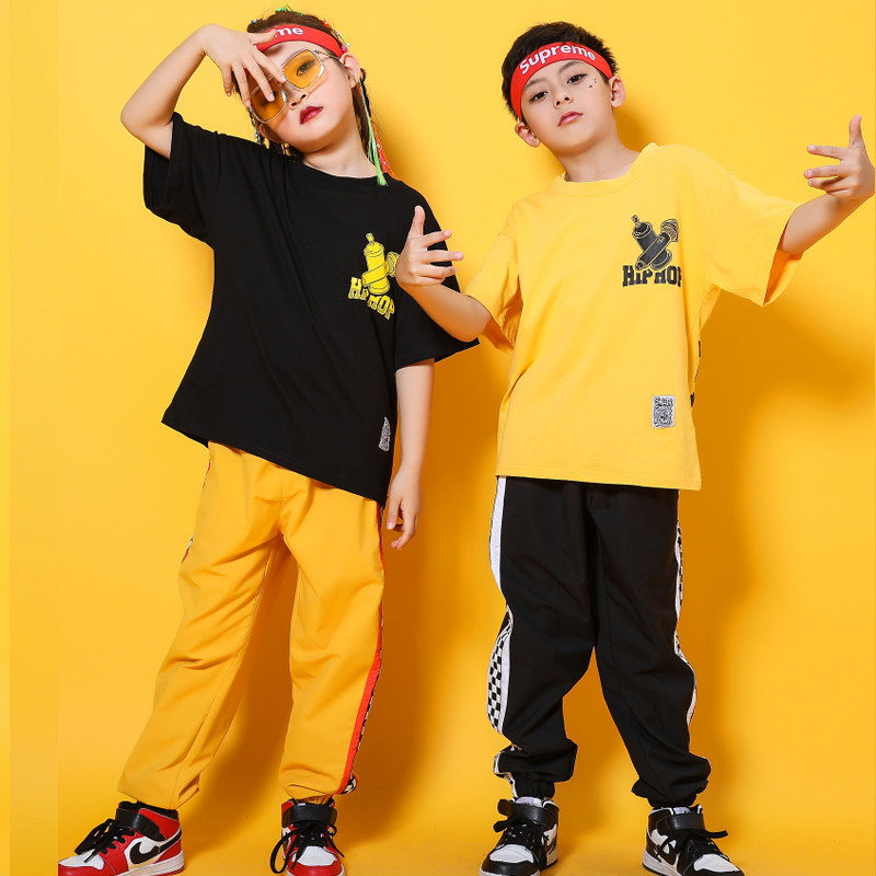 Street Dance Short Sleeve Loose Trouser Sports Street Suite Dance Clothes Young Hiphop Show