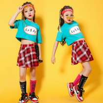 Children jazz dance costumes girls hip-hop navel Korean version street dance cheerleading cheerleaders clothes new wave to show up