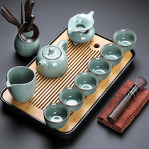 Official kiln Kung Fu tea teacup set Home living room office guest ceramics send leaders high-grade gift box