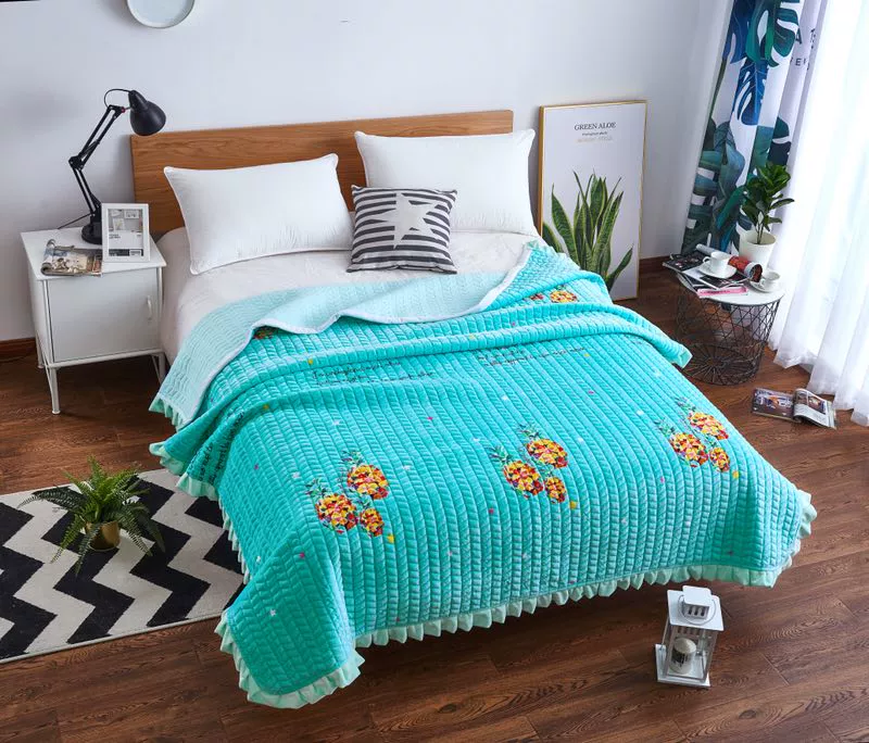 Pha lê nhung trải giường hai mặt nhung một mặt cotton cộng với nhung tấm chăn đơn ga trải giường cotton