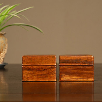Hainan huanghuali square lid box (pair)