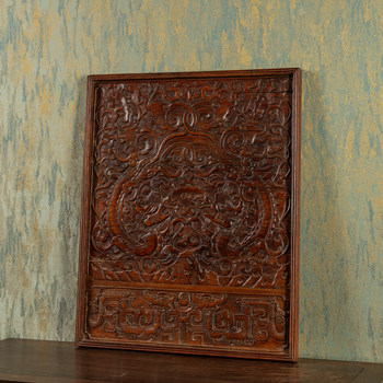 Huanghuali relief dragon pattern hanging screen