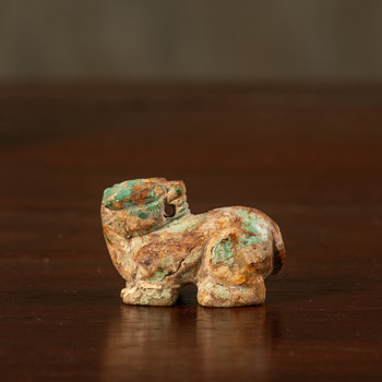 Turquoise auspicious animal pendant old object