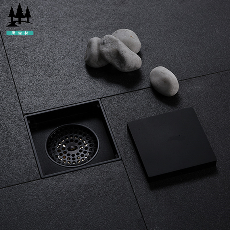 Black Forest (HSL) invisible insect-proof floor drain powder room wet and dry dual-use square floor drain can be inlaid with tiles