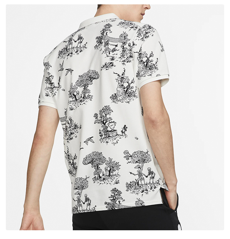 Quần áo Nike Nike quần áo polo nam quần vợt thể thao giản dị ve áo ngắn tay áo in hình retro AQ7730 - Áo polo thể thao áo polo lacoste
