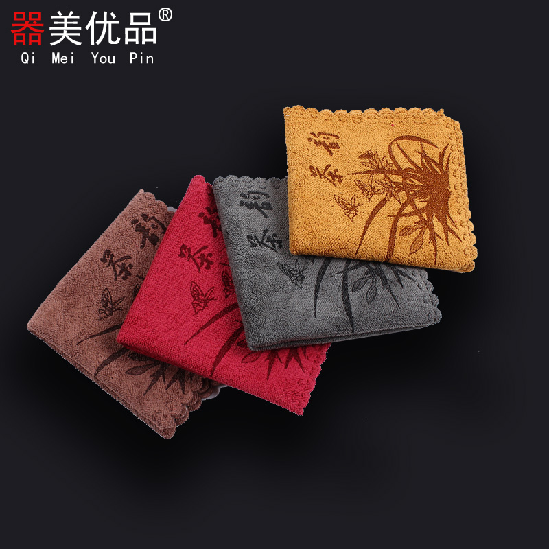 Instrumental beauty excellent tea with tea towels towel rag tea towels Absorbent Thickened Tea Burgan Tea Cloth Dry Tea Accessories Tea