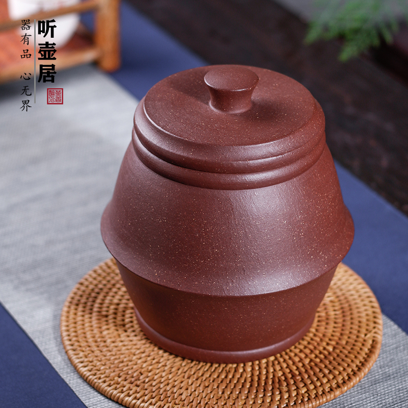 Listen to the pot Ju new purple sand pot tea empty pot storage Pu'er wake-up tea tank Household black tea loose tea pot half a kilogram