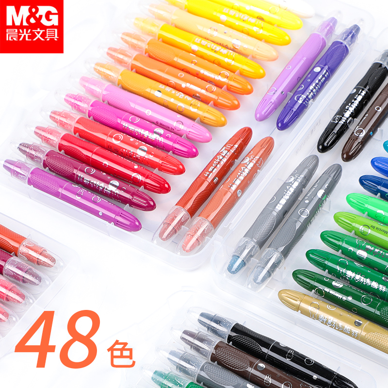 Morning light oil painting stick 36 colors 24 colors water-soluble dazzling rotating crayon children's brush paint stick 48 color gift box set kindergarten baby washable color pen graffiti pen wholesale