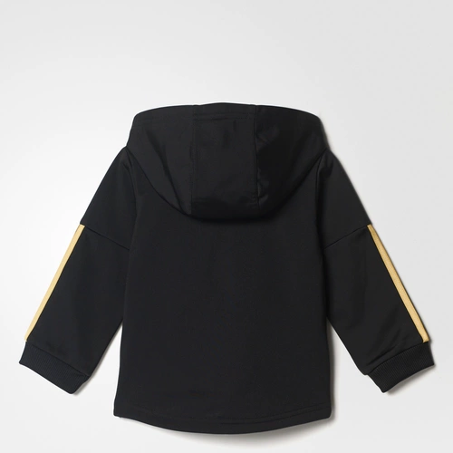 Adidas, осеннее демисезонное спортивное трикотажное платье для тренировок с капюшоном, лонгслив с молнией, комплект, детская одежда