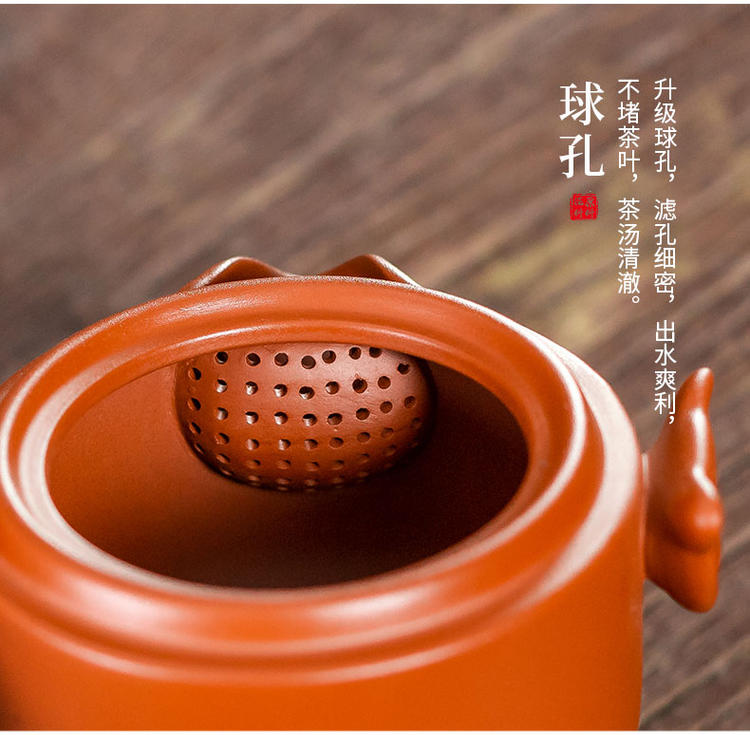 The flute crack of portable red purple sand tea set a pot of one cup is suing travel home kung fu tea set