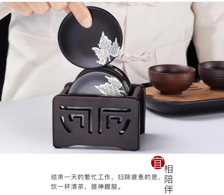 The flute ebony wood tea cup mat cup mat insulation tea kungfu tea saucer creative tea accessories