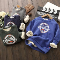 Boys clothes boy plus velvet padded medium child foreign Style 2020 Winter new children Korean print tide coat